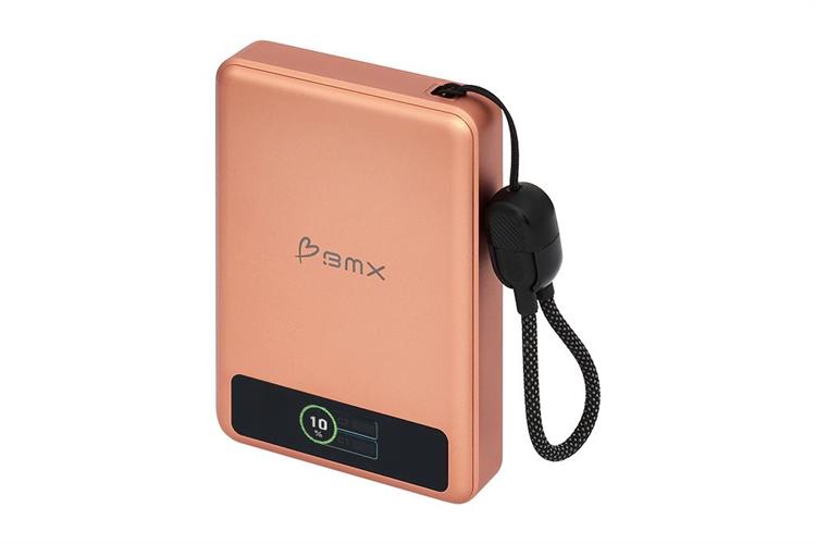 Pin sạc dự phòng Solid-state 10000mAh Không dây Magnetic Qi2 Type C PD 30W BMX B939 kèm Cáp Type C Màu Cam đất