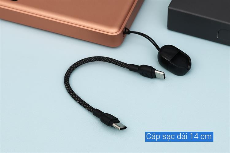 Pin sạc dự phòng Solid-state 10000mAh Không dây Magnetic Qi2 Type C PD 30W BMX B939 kèm Cáp Type C Màu Cam đất