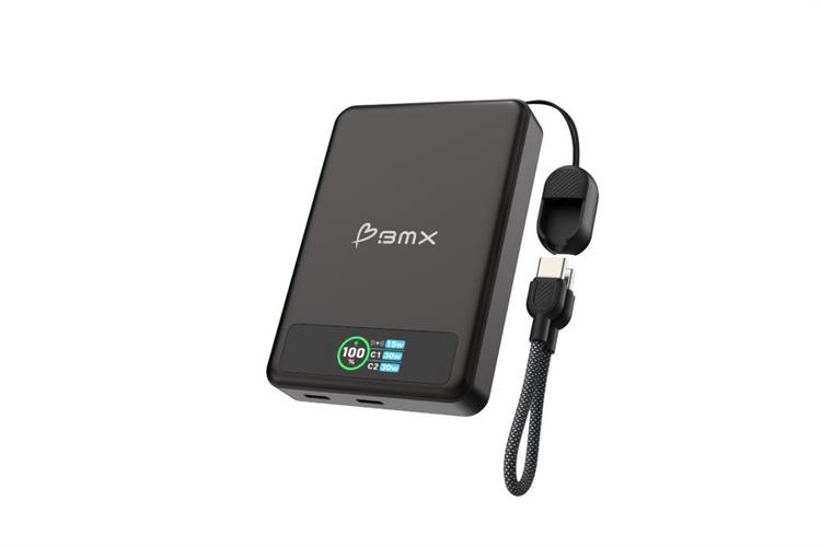 Pin sạc dự phòng Solid-state 10000mAh Không dây Magnetic Qi2 Type C PD 30W BMX B939 kèm Cáp Type C Màu Đen