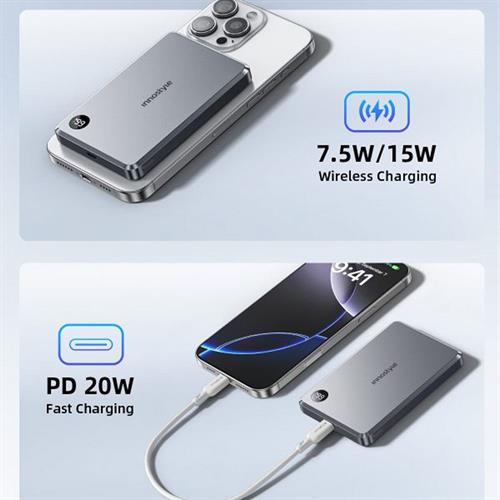 Pin sạc dự phòng Polymer 10000 mAh Type C PD 20W Innostyle IMS10KGY - Xám Màu Xám