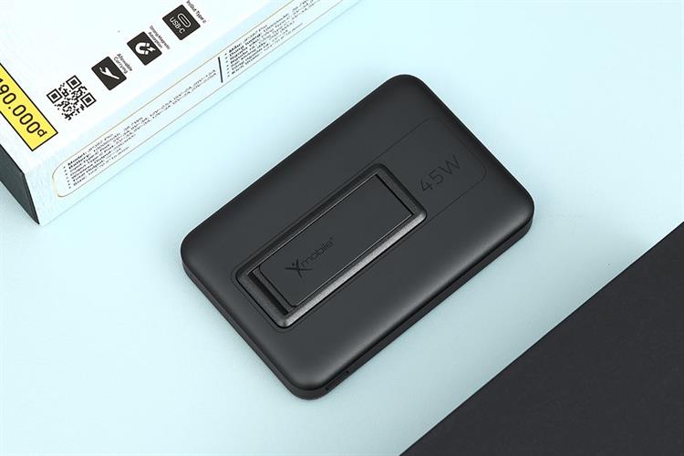 Pin sạc dự phòng Polymer 10000mAh Không dây Magnetic Qi2.2 Type C PD 45W Xmobile JP387 Pro Màu Xám