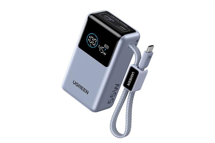 Pin sạc dự phòng 10000mAh Type C PD QC 3.0 55W Ugreen PB727 kèm Cáp Type C Màu Xám