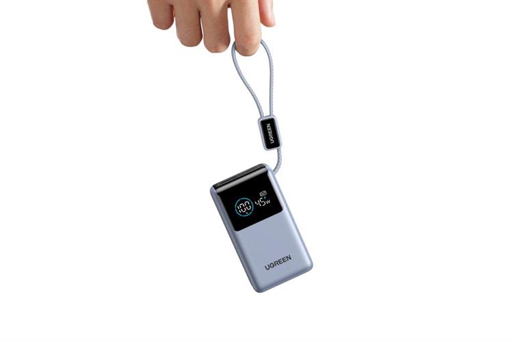 Pin sạc dự phòng 10000mAh Type C PD QC 3.0 55W Ugreen PB727 kèm Cáp Type C Màu Xám