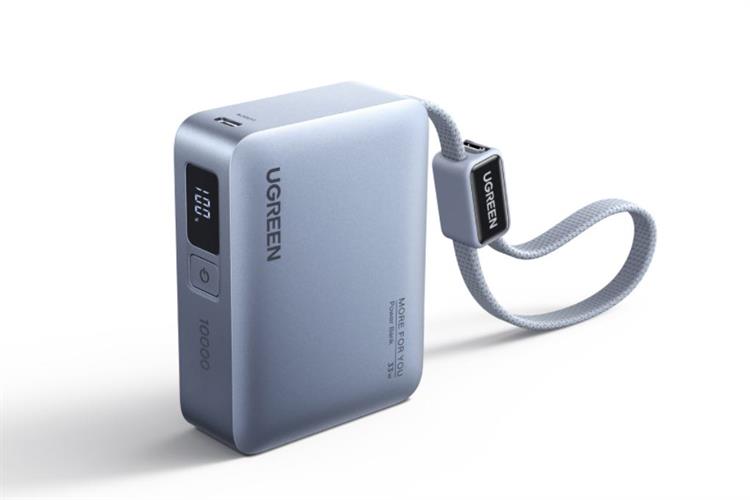 Pin sạc dự phòng 10000mAh Type C PD QC 3.0 33W Ugreen PB584 kèm Cáp Type C Màu Xám
