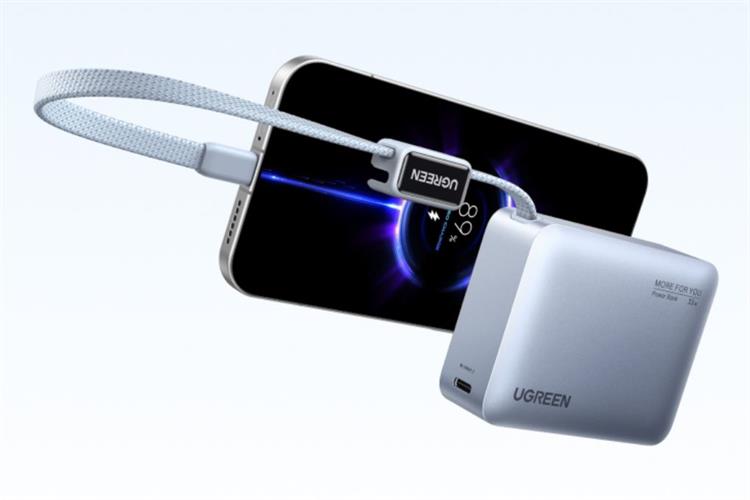 Pin sạc dự phòng 10000mAh Type C PD QC 3.0 33W Ugreen PB584 kèm Cáp Type C Màu Xám