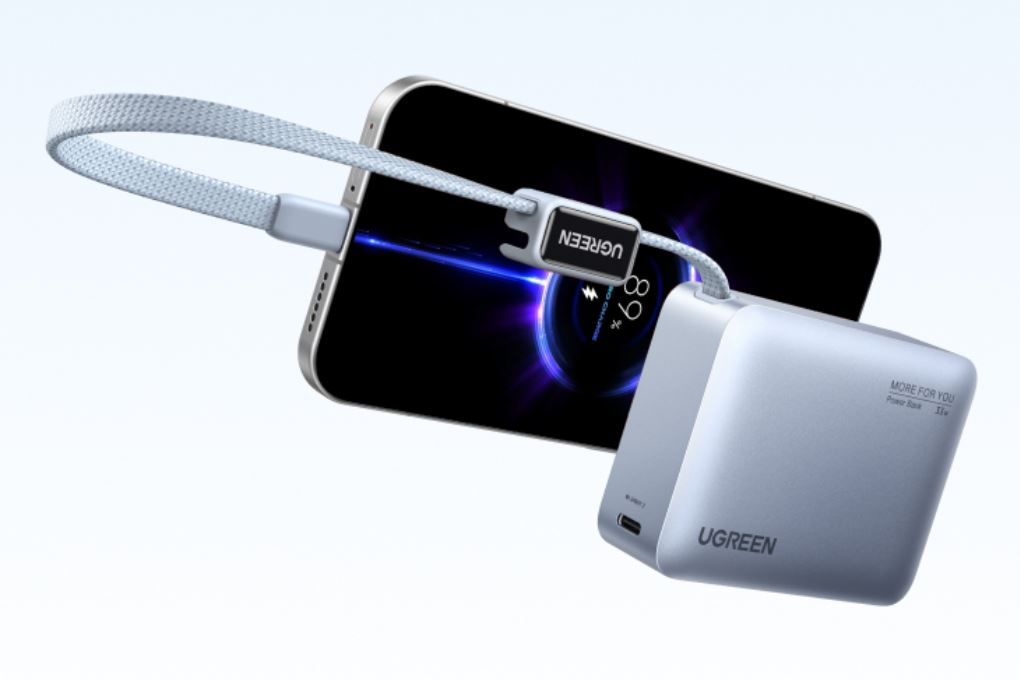 Pin sạc dự phòng 10000mAh Type C PD QC 3.0 33W Ugreen PB584 kèm Cáp Type C Màu Xám