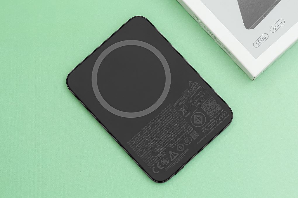 Pin sạc dự phòng 5000mAh Không dây Magnetic Type C PD 22.5W Xiaomi Ultrathin MDY-20-EB Màu Đen