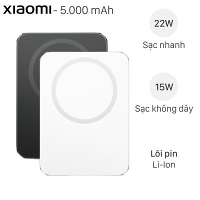 Pin sạc dự phòng 5000mAh Không dây Magnetic Type C PD 22.5W Xiaomi Ultrathin MDY-20-EB