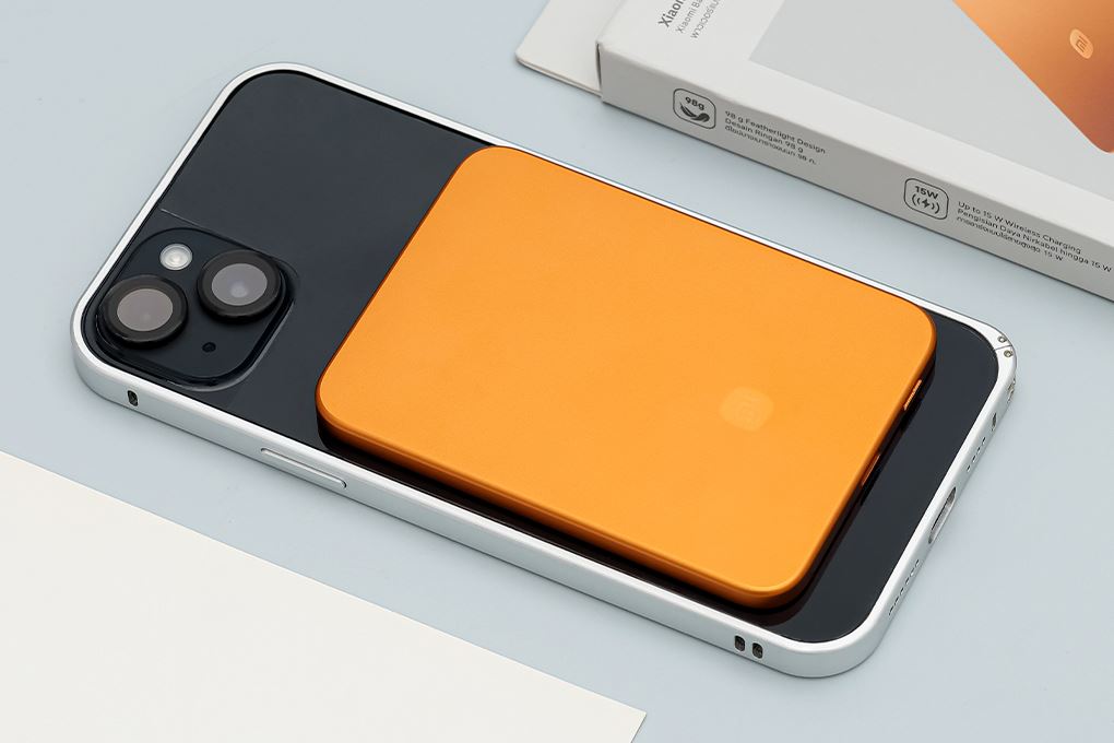 Pin sạc dự phòng 5000mAh Không dây Magnetic Type C PD 22.5W Xiaomi Ultrathin MDY-20-EB Cam Màu Cam
