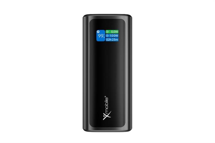 Pin sạc dự phòng 20000mAh Type C PD QC 3.0 130W Xmobile TFT JP350 kèm Cáp Dây Rút Type C Màu Xám