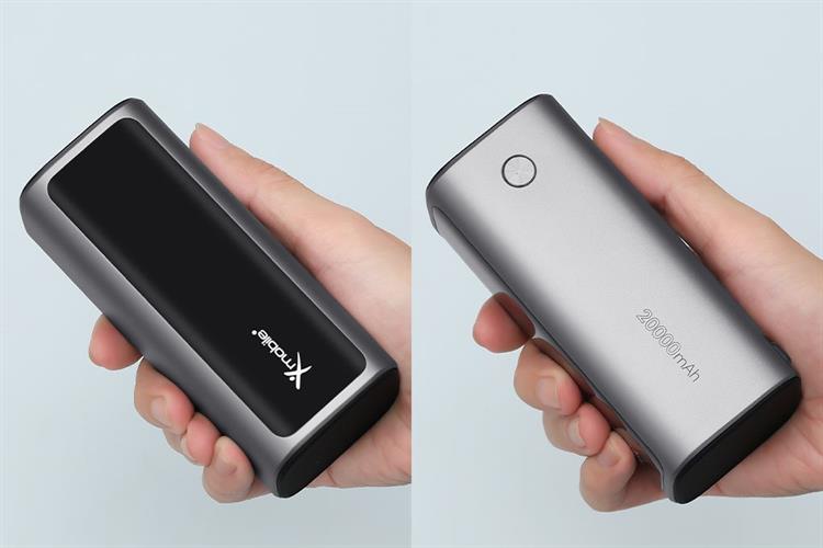 Pin sạc dự phòng 20000mAh Type C PD QC 3.0 130W Xmobile TFT JP350 kèm Cáp Dây Rút Type C Màu Xám
