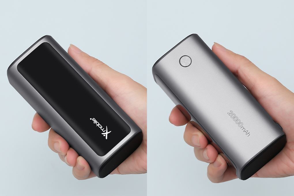 Pin sạc dự phòng 20000mAh Type C PD QC 3.0 130W Xmobile TFT JP350 kèm Cáp Dây Rút Type C Màu Xám