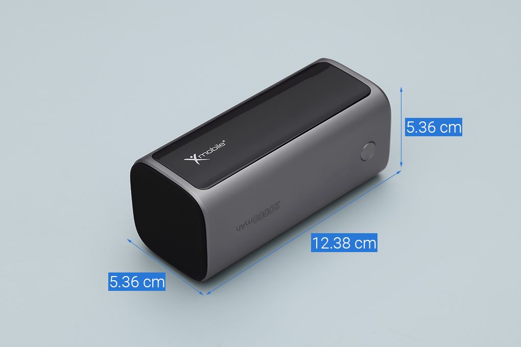 Pin sạc dự phòng 20000mAh Type C PD QC 3.0 130W Xmobile TFT JP350 kèm Cáp Dây Rút Type C Màu Xám
