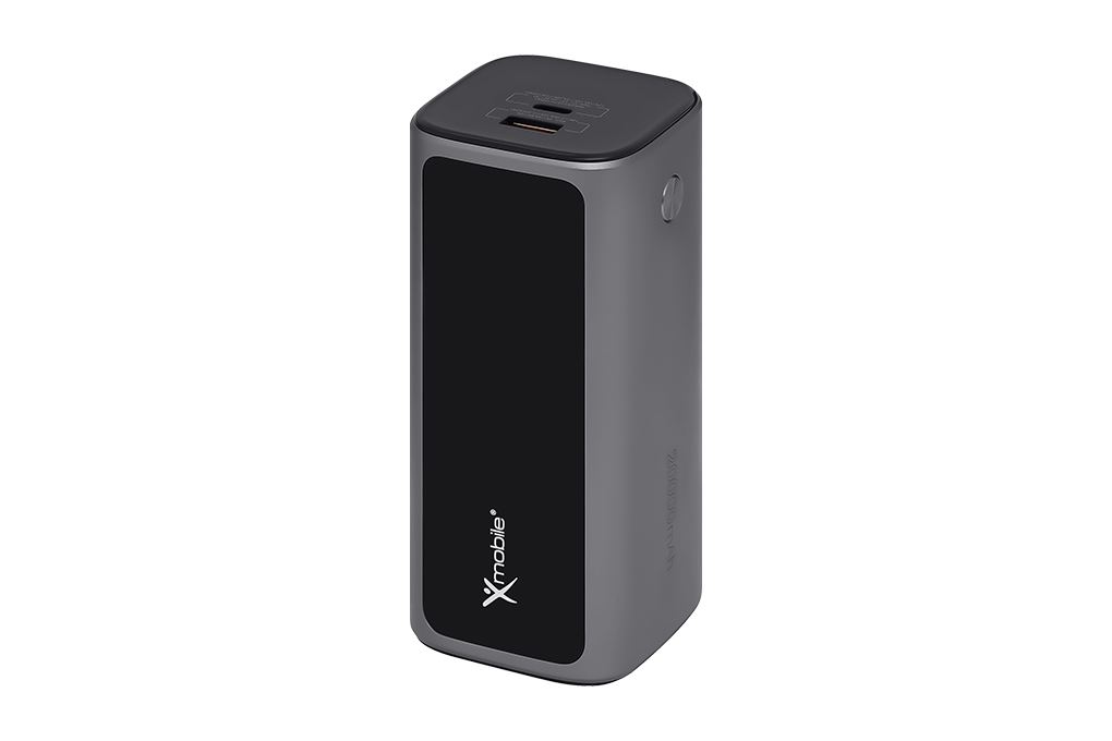 Pin sạc dự phòng 20000mAh Type C PD QC 3.0 130W Xmobile TFT JP350 kèm Cáp Dây Rút Type C Màu Xám