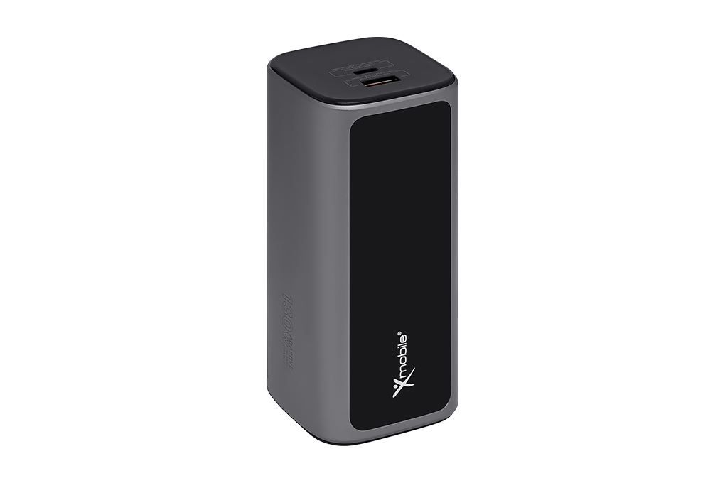 Pin sạc dự phòng 20000mAh Type C PD QC 3.0 130W Xmobile TFT JP350 kèm Cáp Dây Rút Type C Màu Xám