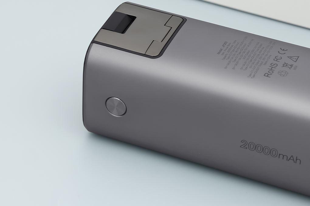 Pin sạc dự phòng 20000mAh Type C PD QC 3.0 130W Xmobile TFT JP350 kèm Cáp Dây Rút Type C Màu Xám