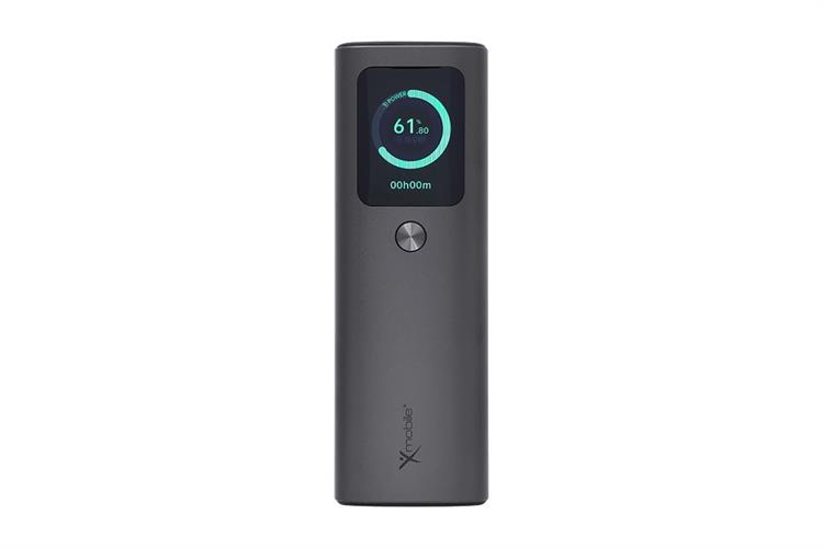 Pin sạc dự phòng 20000mAh Type C PD QC 3.0 165W Xmobile TFT JP365 kèm Cáp Dây Rút Type C Màu Xám