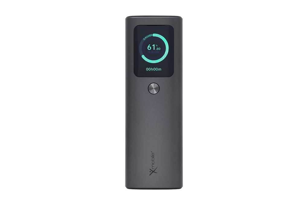 Pin sạc dự phòng 20000mAh Type C PD QC 3.0 165W Xmobile TFT JP365 kèm Cáp Dây Rút Type C Màu Xám