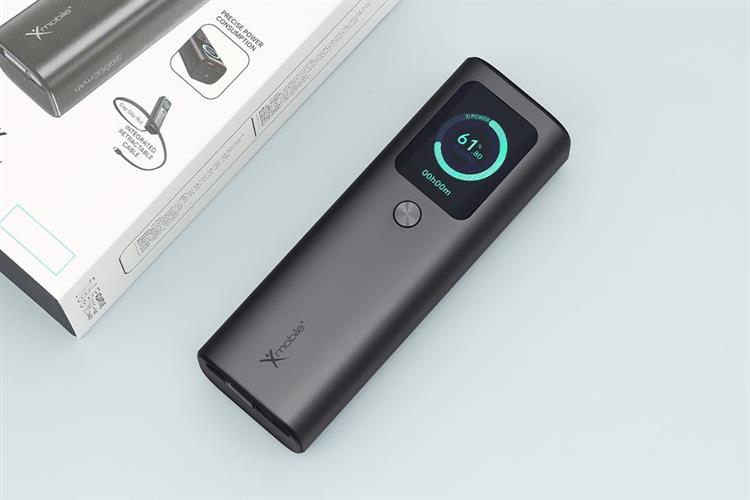 Pin sạc dự phòng 20000mAh Type C PD QC 3.0 165W Xmobile TFT JP365 kèm Cáp Dây Rút Type C Màu Xám