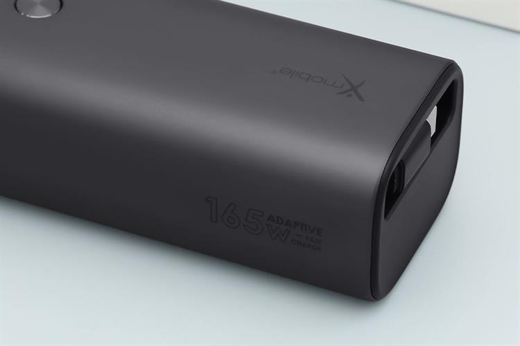 Pin sạc dự phòng 20000mAh Type C PD QC 3.0 165W Xmobile TFT JP365 kèm Cáp Dây Rút Type C Màu Xám