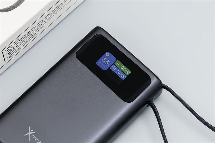 Pin sạc dự phòng Polymer 20000mAh Type C PD QC 3.0 45W Xmobile TFT JP366 kèm Cáp Type C Màu Xám