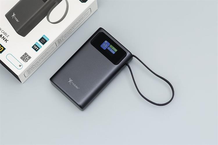 Pin sạc dự phòng Polymer 20000mAh Type C PD QC 3.0 45W Xmobile TFT JP366 kèm Cáp Type C Màu Xám