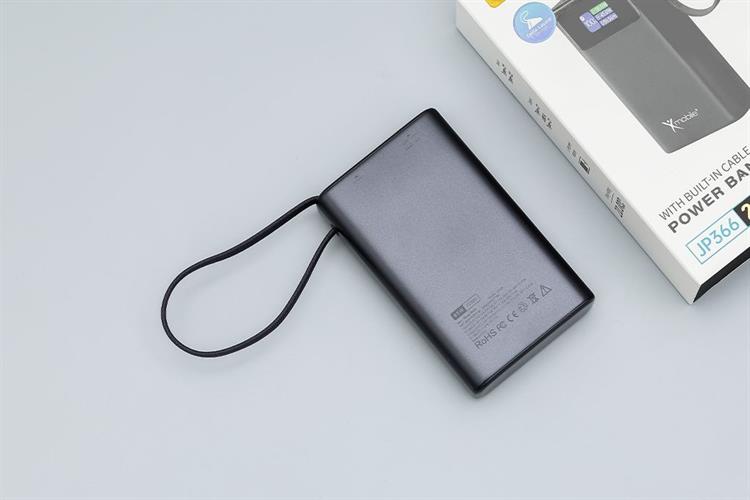 Pin sạc dự phòng Polymer 20000mAh Type C PD QC 3.0 45W Xmobile TFT JP366 kèm Cáp Type C Màu Xám