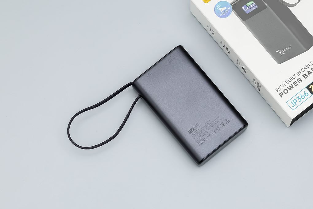 Pin sạc dự phòng Polymer 20000mAh Type C PD QC 3.0 45W Xmobile TFT JP366 kèm Cáp Type C Màu Xám