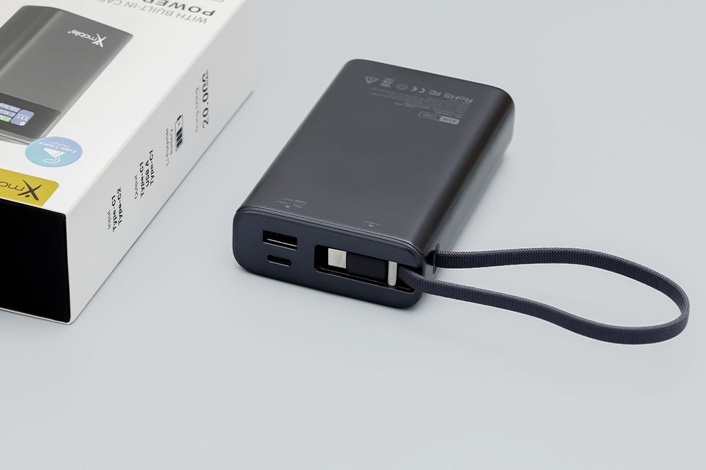 Pin sạc dự phòng Polymer 20000mAh Type C PD QC 3.0 45W Xmobile TFT JP366 kèm Cáp Type C Màu Xám