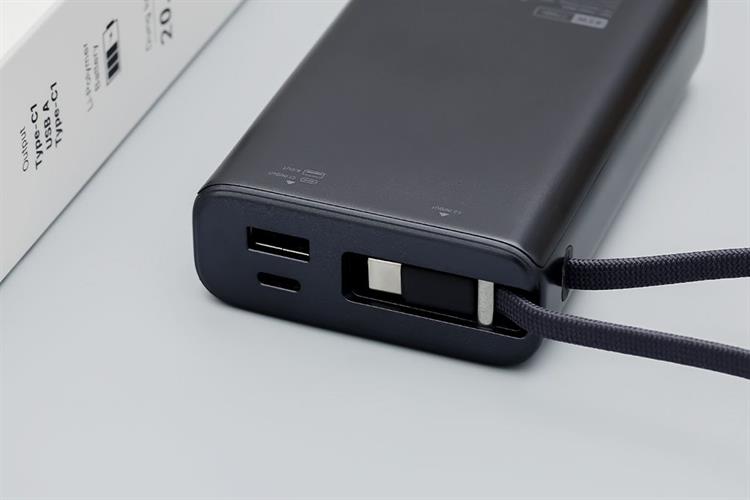 Pin sạc dự phòng Polymer 20000mAh Type C PD QC 3.0 45W Xmobile TFT JP366 kèm Cáp Type C Màu Xám