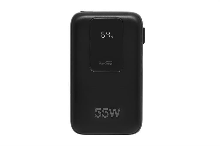 Pin sạc dự phòng Polymer 20000mAh Type C PD QC 3.0 55W Xmobile JP367 kèm Cáp dây rút Type C Màu Đen