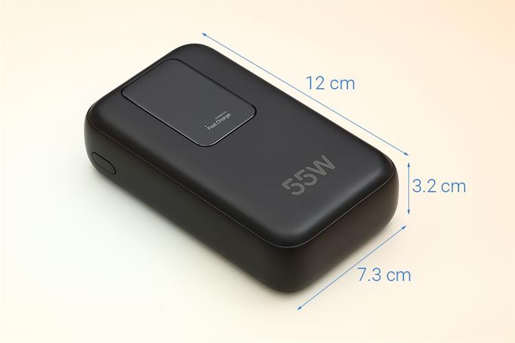 Pin sạc dự phòng Polymer 20000mAh Type C PD QC 3.0 55W Xmobile JP367 kèm Cáp dây rút Type C Màu Đen