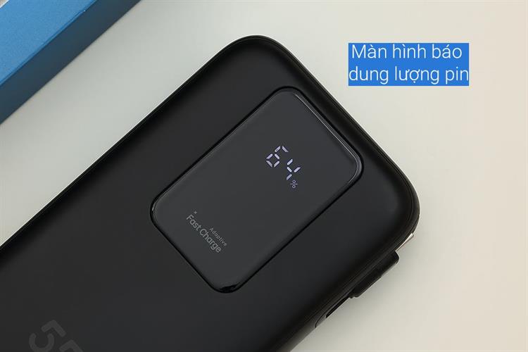 Pin sạc dự phòng Polymer 20000mAh Type C PD QC 3.0 55W Xmobile JP367 kèm Cáp dây rút Type C Màu Đen