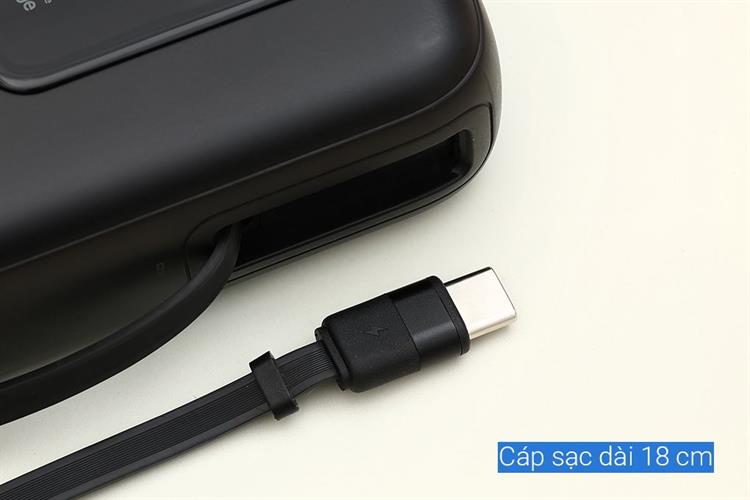 Pin sạc dự phòng Polymer 20000mAh Type C PD QC 3.0 55W Xmobile JP367 kèm Cáp dây rút Type C Màu Đen