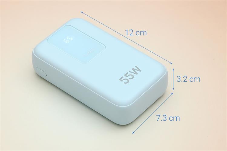 Pin sạc dự phòng Polymer 20000mAh Type C PD QC 3.0 55W Xmobile JP367 kèm Cáp dây rút Type C Màu Xanh Dương