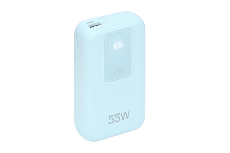 Pin sạc dự phòng Polymer 20000mAh Type C PD QC 3.0 55W Xmobile JP367 kèm Cáp dây rút Type C Màu Xanh Dương
