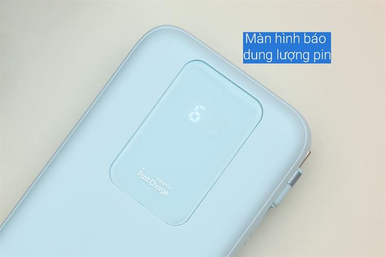 Pin sạc dự phòng Polymer 20000mAh Type C PD QC 3.0 55W Xmobile JP367 kèm Cáp dây rút Type C Màu Xanh Dương