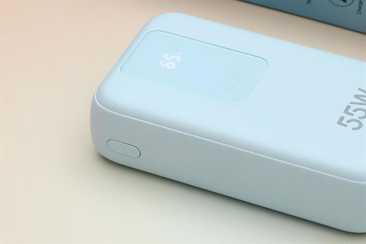 Pin sạc dự phòng Polymer 20000mAh Type C PD QC 3.0 55W Xmobile JP367 kèm Cáp dây rút Type C Màu Xanh Dương