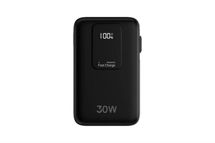 Pin sạc dự phòng Polymer 10000mAh Type C PD QC 3.0 30W Xmobile JP380 kèm Cáp dây rút Type C Màu Đen