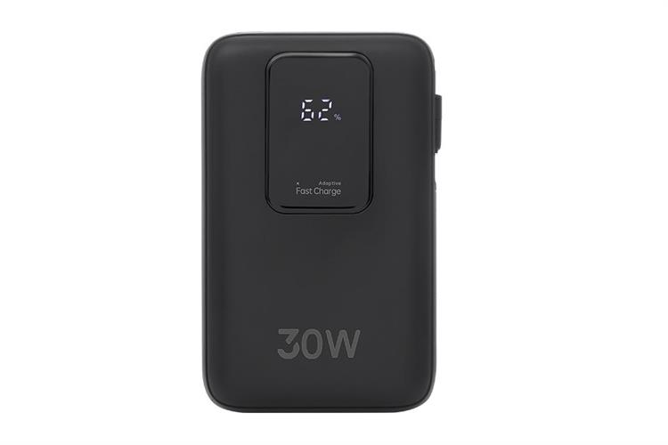 Pin sạc dự phòng Polymer 10000mAh Type C PD QC 3.0 30W Xmobile JP380 kèm Cáp dây rút Type C Màu Đen