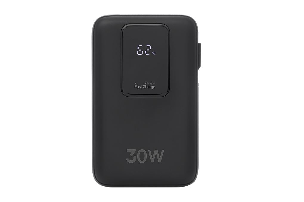 Pin sạc dự phòng Polymer 10000mAh Type C PD QC 3.0 30W Xmobile JP380 kèm Cáp dây rút Type C Màu Đen