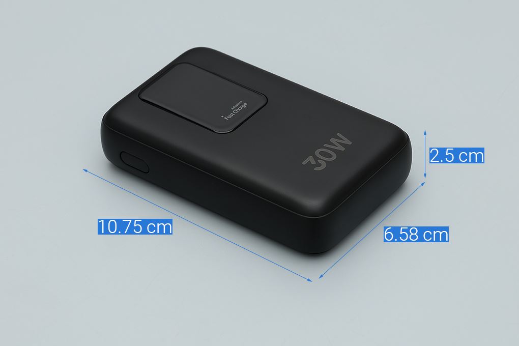 Pin sạc dự phòng Polymer 10000mAh Type C PD QC 3.0 30W Xmobile JP380 kèm Cáp dây rút Type C Màu Đen