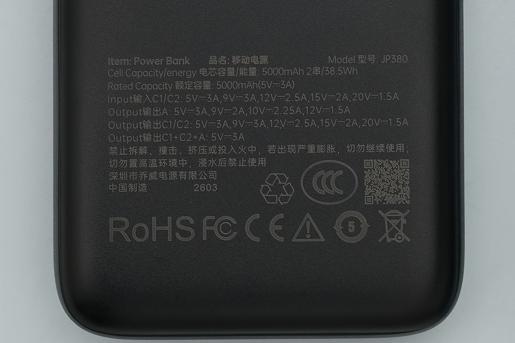 Pin sạc dự phòng Polymer 10000mAh Type C PD QC 3.0 30W Xmobile JP380 kèm Cáp dây rút Type C Màu Đen