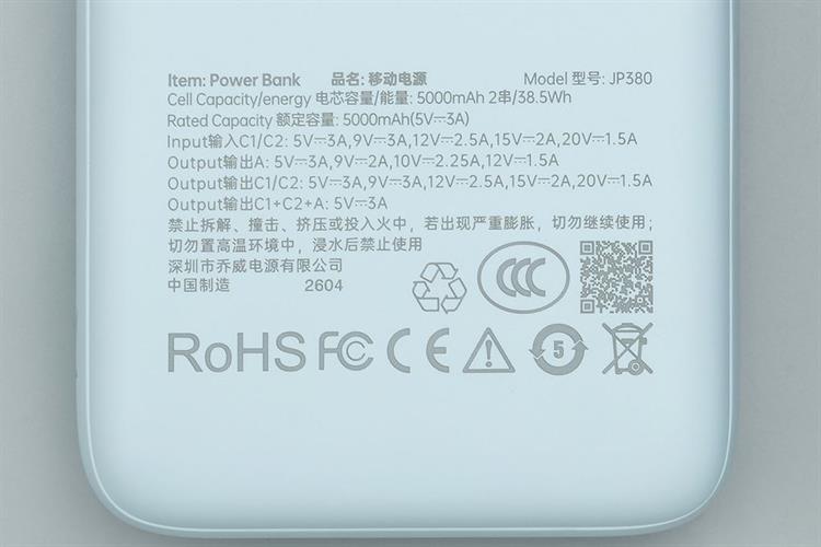 Pin sạc dự phòng Polymer 10000mAh Type C PD QC 3.0 30W Xmobile JP380 kèm Cáp dây rút Type C Màu Xanh Dương