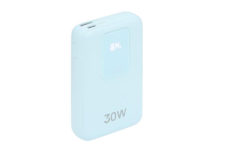 Pin sạc dự phòng Polymer 10000mAh Type C PD QC 3.0 30W Xmobile JP380 kèm Cáp dây rút Type C Màu Xanh Dương