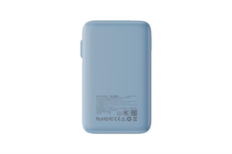 Pin sạc dự phòng Polymer 10000mAh Type C PD QC 3.0 30W Xmobile JP380 kèm Cáp dây rút Type C Màu Xanh Dương