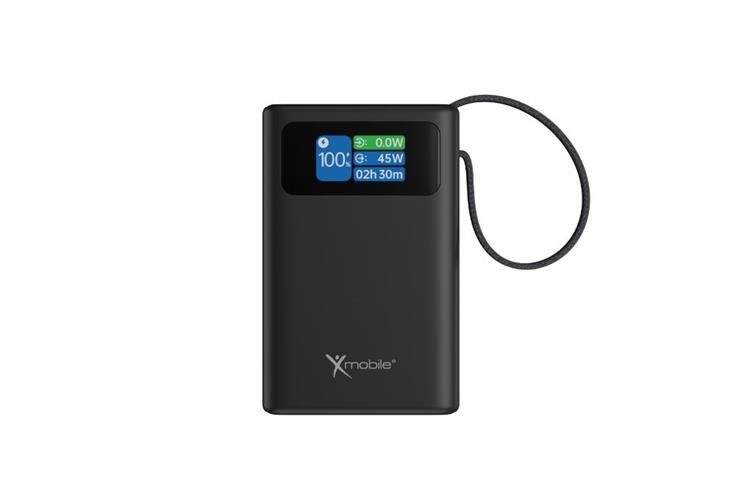 Pin sạc dự phòng Polymer 10000mAh Type C PD QC 3.0 45W Xmobile TFT JP381 kèm Cáp Type C Màu Xám