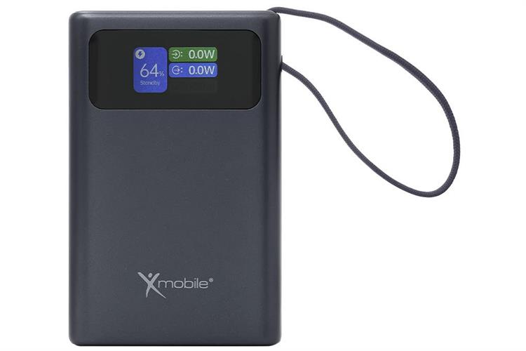 Pin sạc dự phòng Polymer 10000mAh Type C PD QC 3.0 45W Xmobile TFT JP381 kèm Cáp Type C Màu Xám