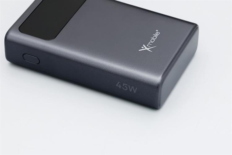 Pin sạc dự phòng Polymer 10000mAh Type C PD QC 3.0 45W Xmobile TFT JP381 kèm Cáp Type C Màu Xám