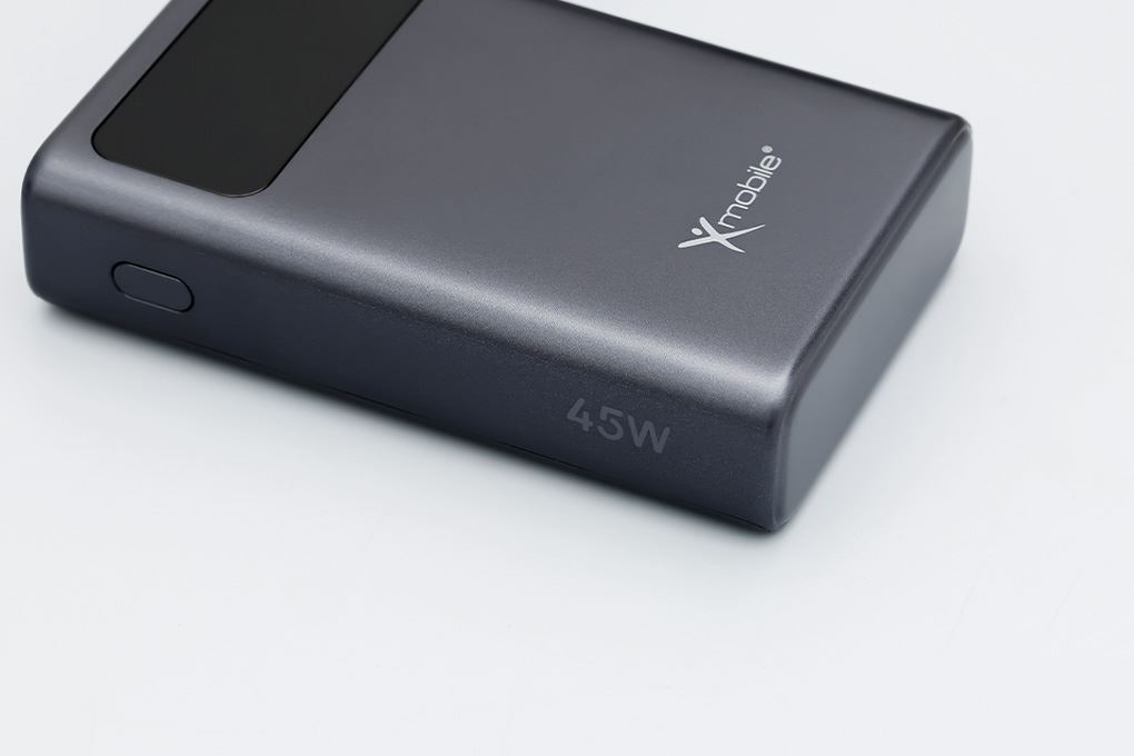 Pin sạc dự phòng Polymer 10000mAh Type C PD QC 3.0 45W Xmobile TFT JP381 kèm Cáp Type C Màu Xám